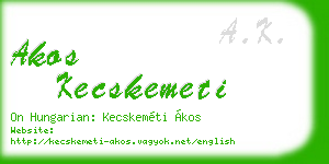 akos kecskemeti business card