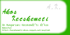 akos kecskemeti business card